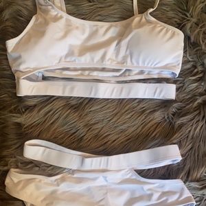 Plain Cutout Two-Piece Swimsuit